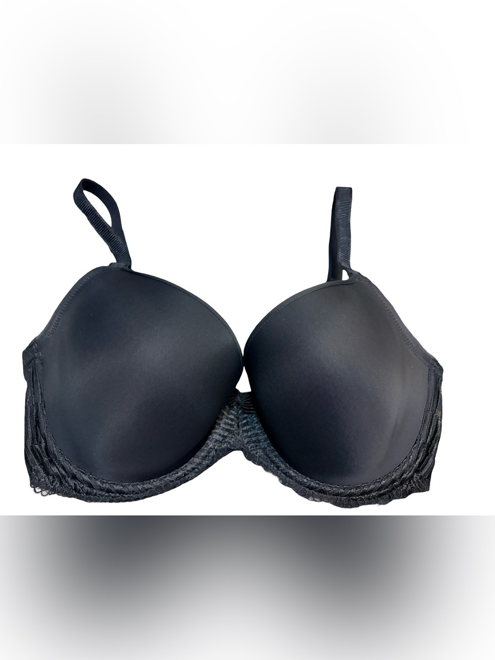 Wacoal Black Underwire T-Shirt Bra 32DDD Full Figure‎ Lace Trim 853117